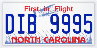 NC license plate DIB9995