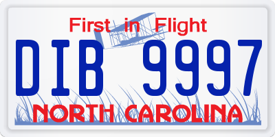 NC license plate DIB9997