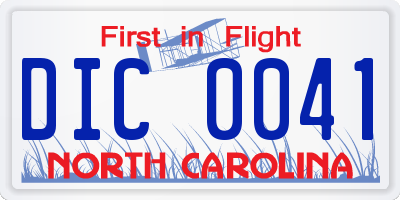 NC license plate DIC0041