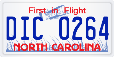 NC license plate DIC0264