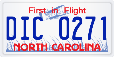 NC license plate DIC0271