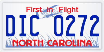 NC license plate DIC0272
