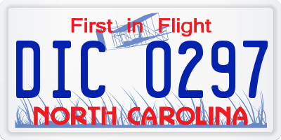NC license plate DIC0297