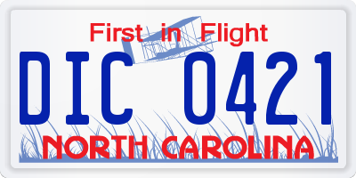 NC license plate DIC0421
