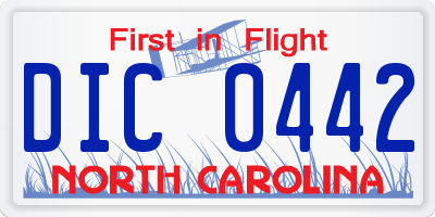 NC license plate DIC0442