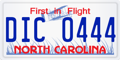 NC license plate DIC0444