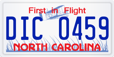 NC license plate DIC0459