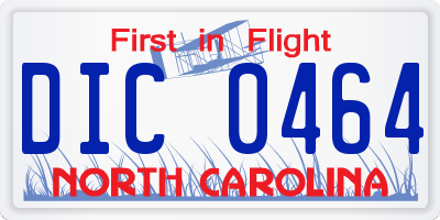NC license plate DIC0464