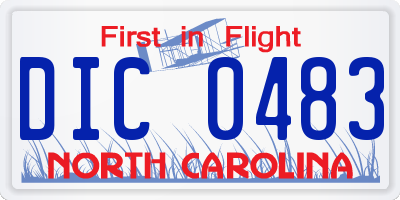 NC license plate DIC0483