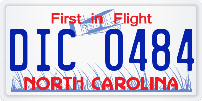 NC license plate DIC0484