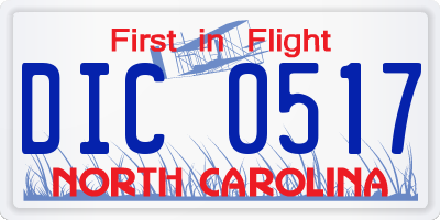 NC license plate DIC0517