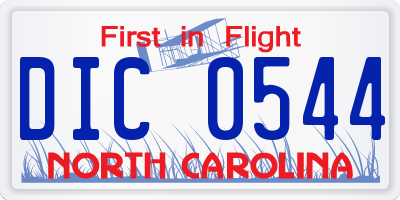 NC license plate DIC0544