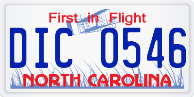 NC license plate DIC0546