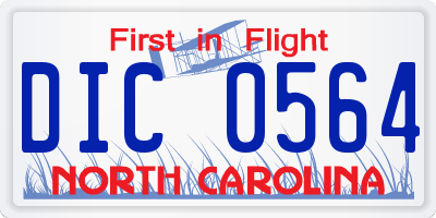 NC license plate DIC0564