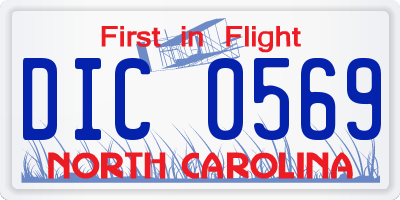 NC license plate DIC0569