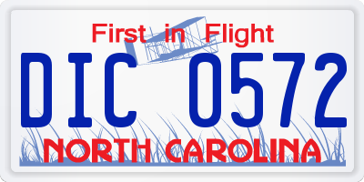 NC license plate DIC0572