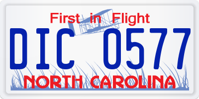 NC license plate DIC0577