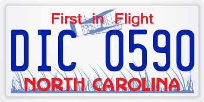 NC license plate DIC0590