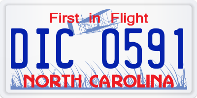 NC license plate DIC0591