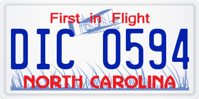 NC license plate DIC0594