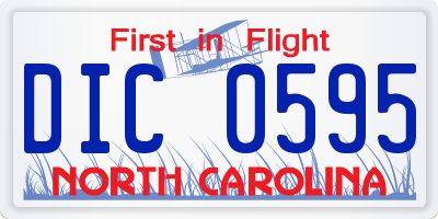 NC license plate DIC0595
