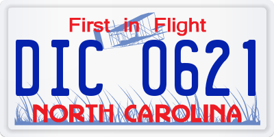 NC license plate DIC0621