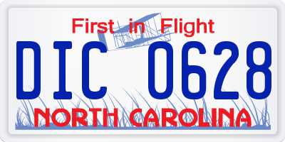 NC license plate DIC0628