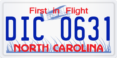 NC license plate DIC0631