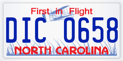 NC license plate DIC0658