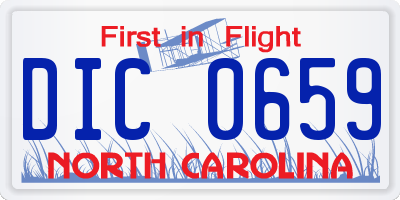 NC license plate DIC0659