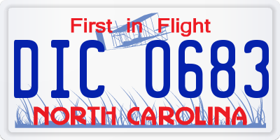 NC license plate DIC0683