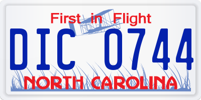 NC license plate DIC0744