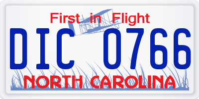 NC license plate DIC0766