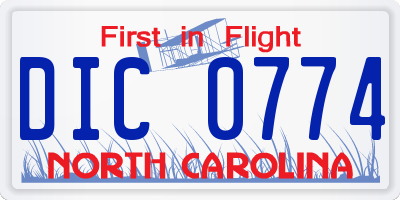 NC license plate DIC0774