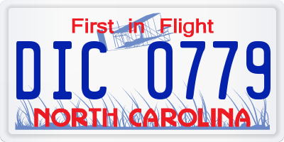 NC license plate DIC0779