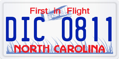 NC license plate DIC0811