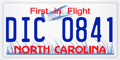 NC license plate DIC0841