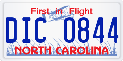 NC license plate DIC0844