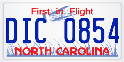 NC license plate DIC0854