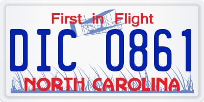 NC license plate DIC0861