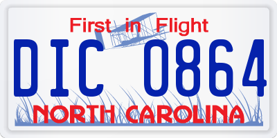 NC license plate DIC0864