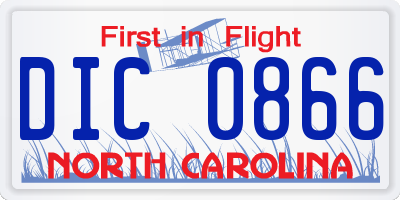 NC license plate DIC0866