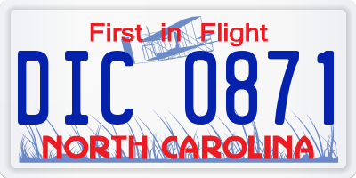 NC license plate DIC0871