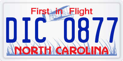 NC license plate DIC0877