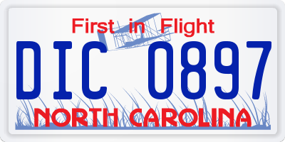 NC license plate DIC0897