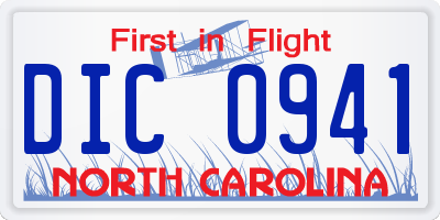 NC license plate DIC0941