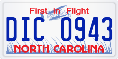 NC license plate DIC0943
