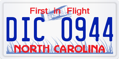 NC license plate DIC0944