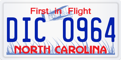 NC license plate DIC0964
