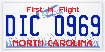 NC license plate DIC0969